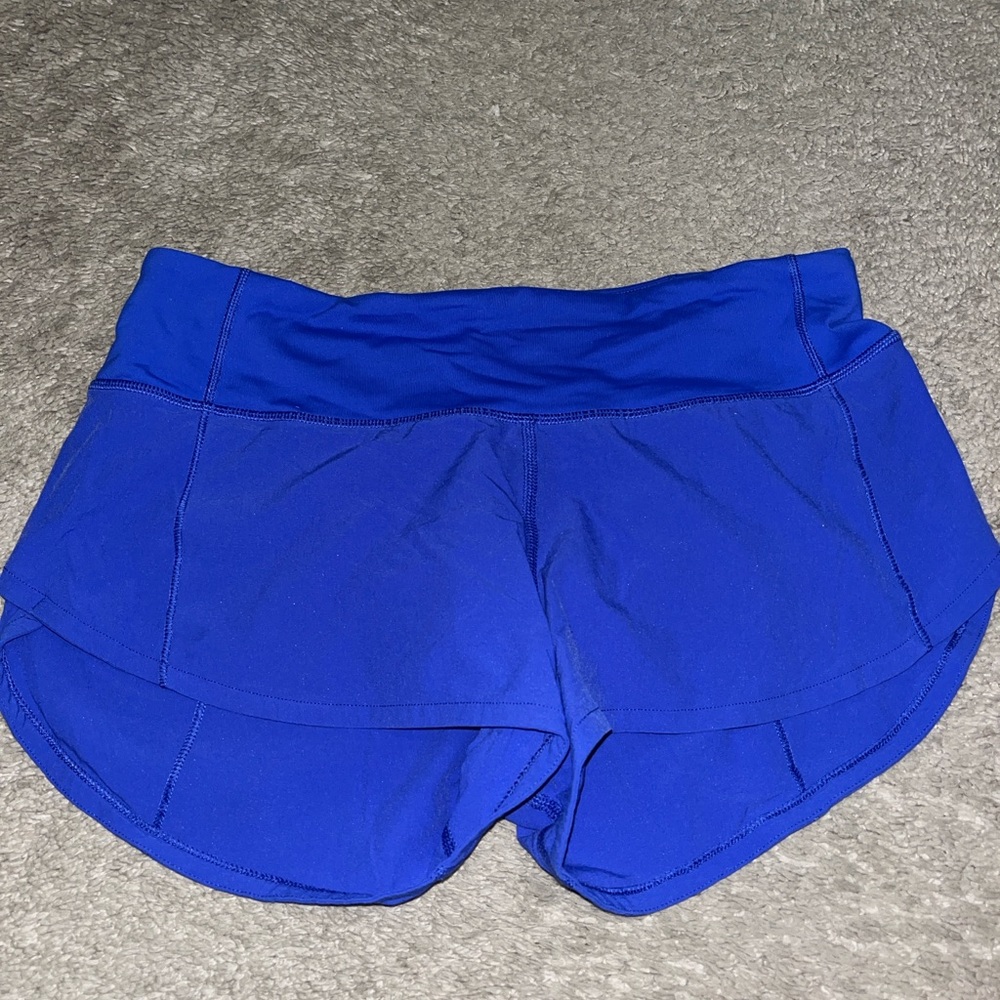Lululemon speed up shorts in cobalt blue